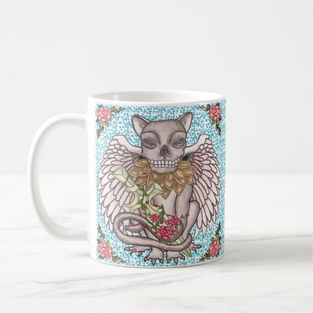 Dödskalle Gargoyle Kaffemugg (Vänster)