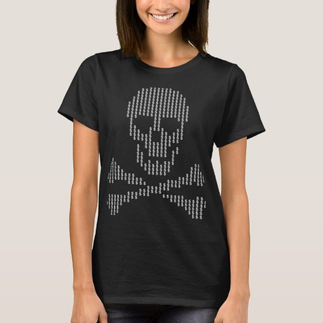 Dödskalle-glyf-punkt-korsade ben t shirt (Framsida)