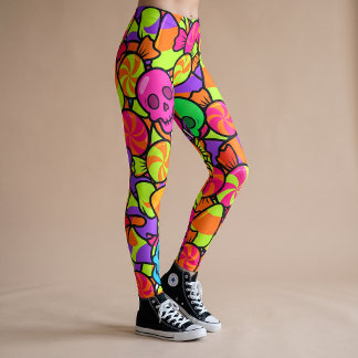 Dödskalle godis mönster Halloween Leggings Yoga Pa