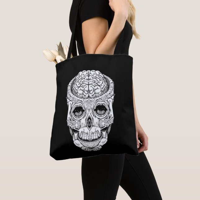 Dödskalle Goth Style Crossbody Väska (Närbild)