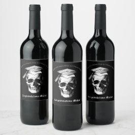 Dödskalle Gothic Examenfest Radiologi Vinflaska Etikett