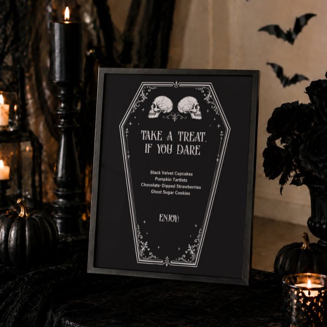 Dödskalle Gothic Halloween Bröllopsdusch Efterrätt Poster (Skapare uppladdad)