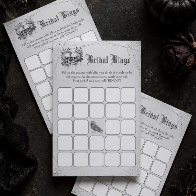 Dödskalle Halloween Bröllopsdusch Bingo Spel (Skapare uppladdad)