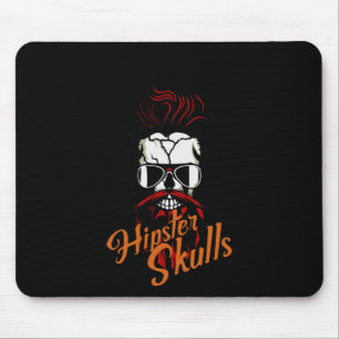 Dödskalle Hipster Dödskalle Logotyp Skäggig Skägg  Musmatta