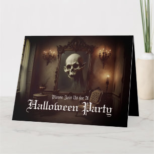 Dödskalle i hemskt målning Halloween-inbjudan Kort