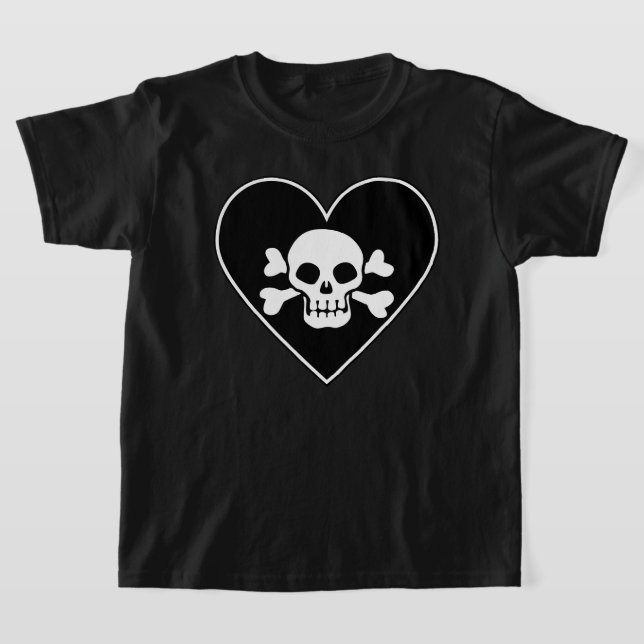 Dödskalle i hjärta t shirt (Laydown)