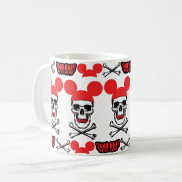 Dödskalle i tecknad mushatt med X-ben Kaffemugg