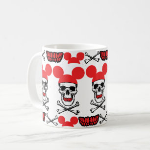 Dödskalle i tecknad mushatt med X-ben Kaffemugg