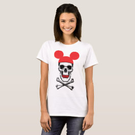 Dödskalle i tecknad mushatt med X-ben T Shirt