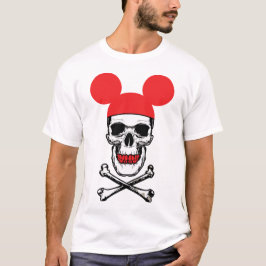Dödskalle i tecknad mushatt med X-ben T Shirt