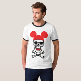 Dödskalle i tecknad mushatt med X-ben T Shirt