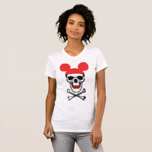 Dödskalle i tecknad mushatt med X-ben T Shirt