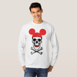 Dödskalle i tecknad mushatt med X-ben T Shirt