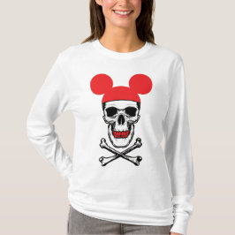 Dödskalle i tecknad mushatt med X-ben T Shirt