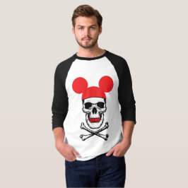 Dödskalle i tecknad mushatt med X-ben T Shirt