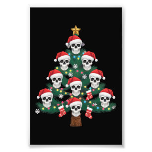 Dödskalle julgran Pajama Cool skelett Santa Fototryck