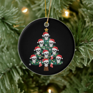 Dödskalle julgran Pajama Cool skelett Santa Julgransprydnad Keramik