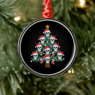 Dödskalle julgran Pajama Cool skelett Santa Julgransprydnad Metall