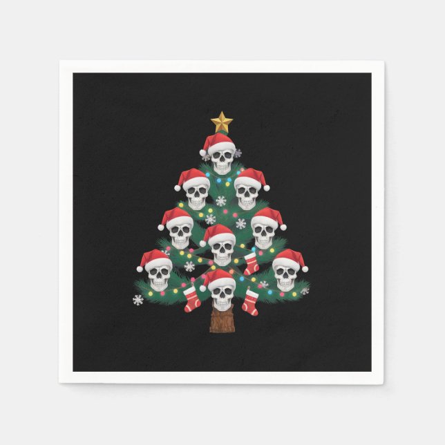Dödskalle julgran Pajama Cool skelett Santa  Pappersservett (Framsidan)