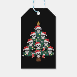 Dödskalle julgran Pajama Cool skelett Santa Presentetikett