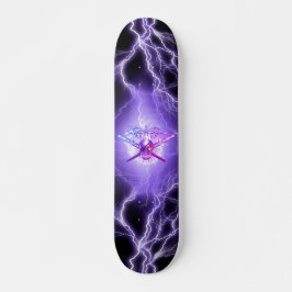 Dödskalle korsade svärd mini skateboard bräda 18,5 cm