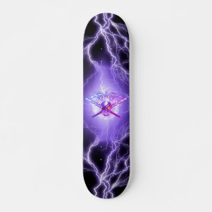 Dödskalle korsade svärd mini skateboard bräda 18,5 cm