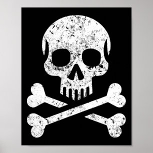 Dödskalle Korslagda Ben Skelett Jolly Roger Flagga Poster