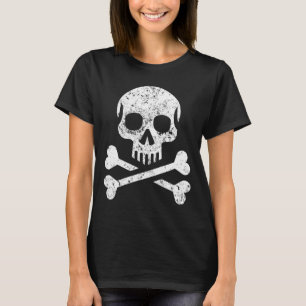 Dödskalle Korslagda Ben Skelett Jolly Roger Flagga T Shirt