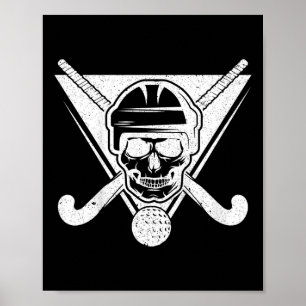 Dödskalle landhockey present landhockey spelare pr poster