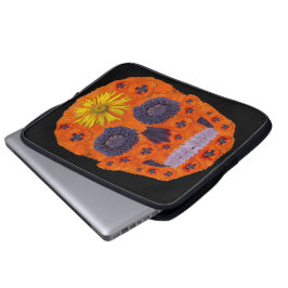 Dödskalle med blommor 1 laptop fodral