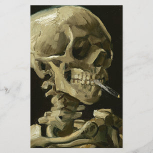 Dödskalle med cigarett av Van Gogh Brevpapper