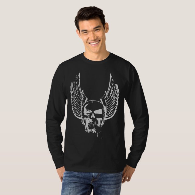 Dödskalle med eteriska vingar t shirt (Hel framsida)