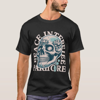 Dödskalle med lotusmotiv och text t shirt