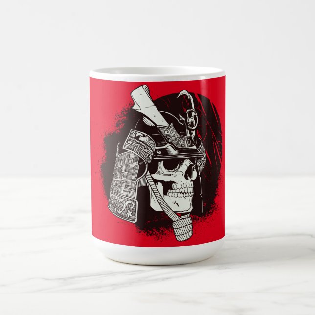 Dödskalle med samurajhjälm kaffemugg (Center)