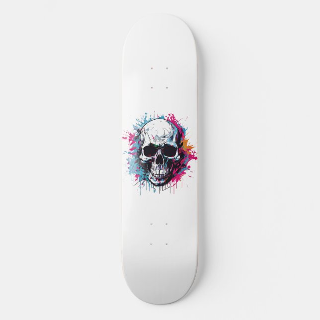 Dödskalle Meme Mini Skateboard Bräda 18,5 Cm (Framsida)