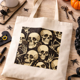 Dödskalle Mönster Gotisk Estetik Halloween Retro Tygkasse