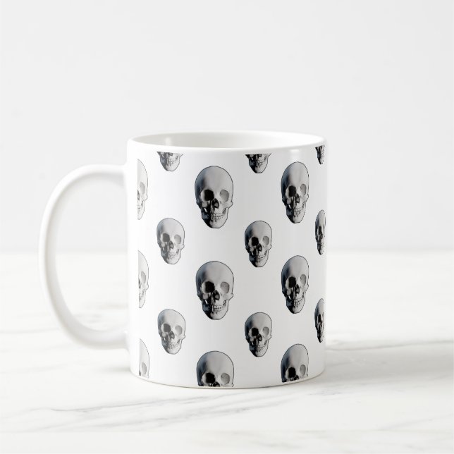 Dödskalle Mönster Halloween Kaffemugg (Vänster)