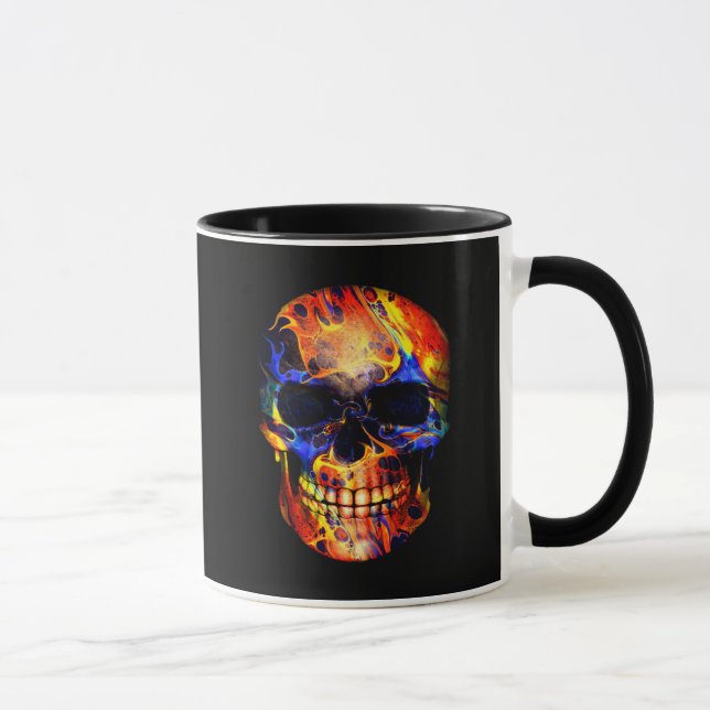 DÖDSKALLE NEON FÄRG ABSTRAKT MUGG (Höger)