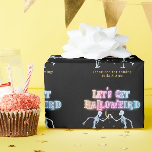 Dödskalle Neon Halloween Halloweird Dansande Skele Presentpapper (Födelsedagsfest)