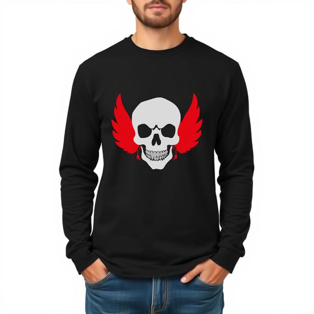 Dödskalle och Fjädrar Konst T Shirt (Skapare uppladdad)