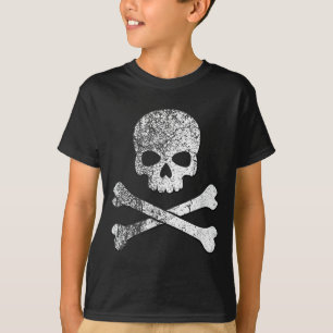 Dödskalle och korsade ben skelett pirat jolly roge t shirt