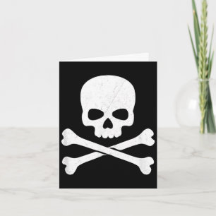Dödskalle och korsade ben spökpirat jolly roger kort
