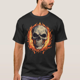 Dödskalle och lågor t shirt