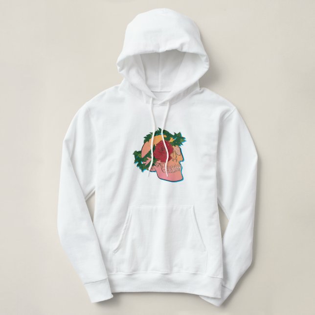 Dödskalle och ros t shirt (Design framsida)