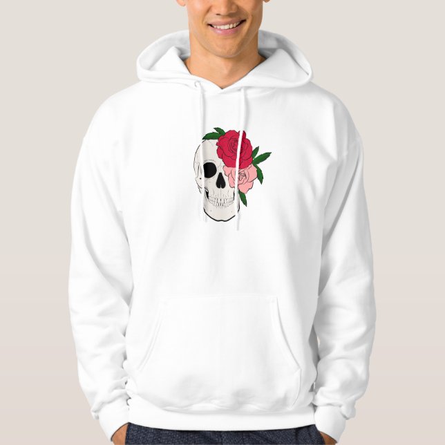 Dödskalle och rosor hoodie (Framsida)
