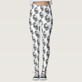 Dödskalle och rosor skiss leggings