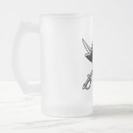 Dödskalle och sablar frostat ölglas