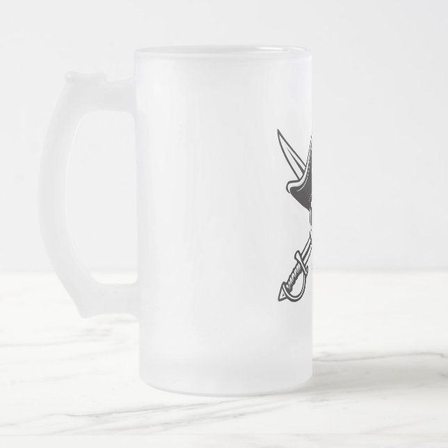 Dödskalle och sablar frostat ölglas (Vänster)
