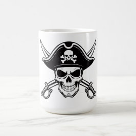 Dödskalle och sablar kaffemugg