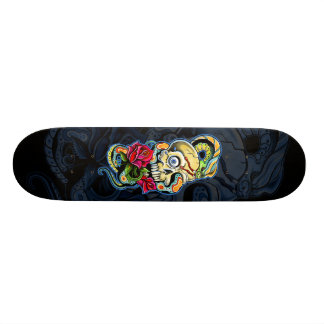 Dödskalle Orm Rosor Design Skateboard Bräda 20 Cm